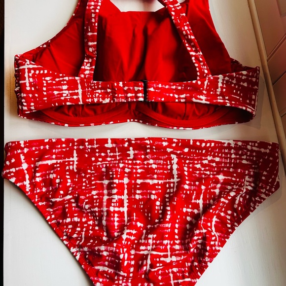 Athleta Red Patterned Bikini Set - Picture 2 of 4